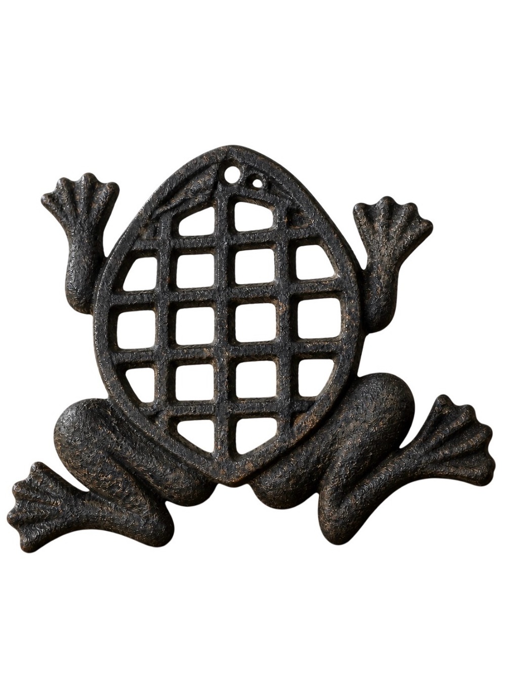 Vintage Cast Iron Frog Trivet Hot Plate Garden Decor Unmarked Plant Stand Rustic